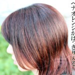 カラーリングでダメージヘアがヘナで赤オレンジ味がはいった様子