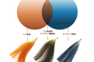 ヘナとインディゴの染まり方