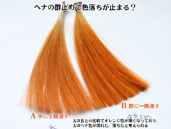 ヘナの酢止め実験