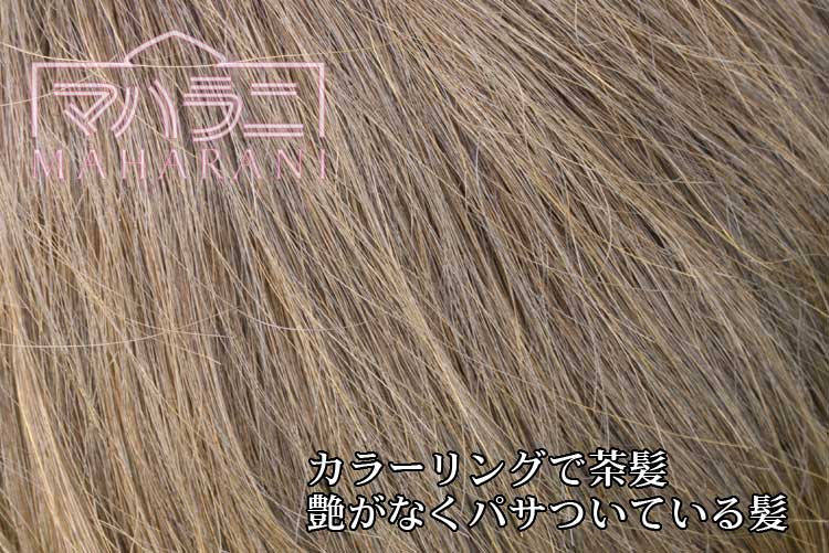 カラーリングで茶髪 艶がなくぱさついている