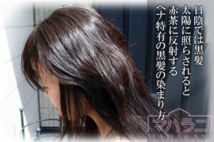 ヘナで黒髪の色