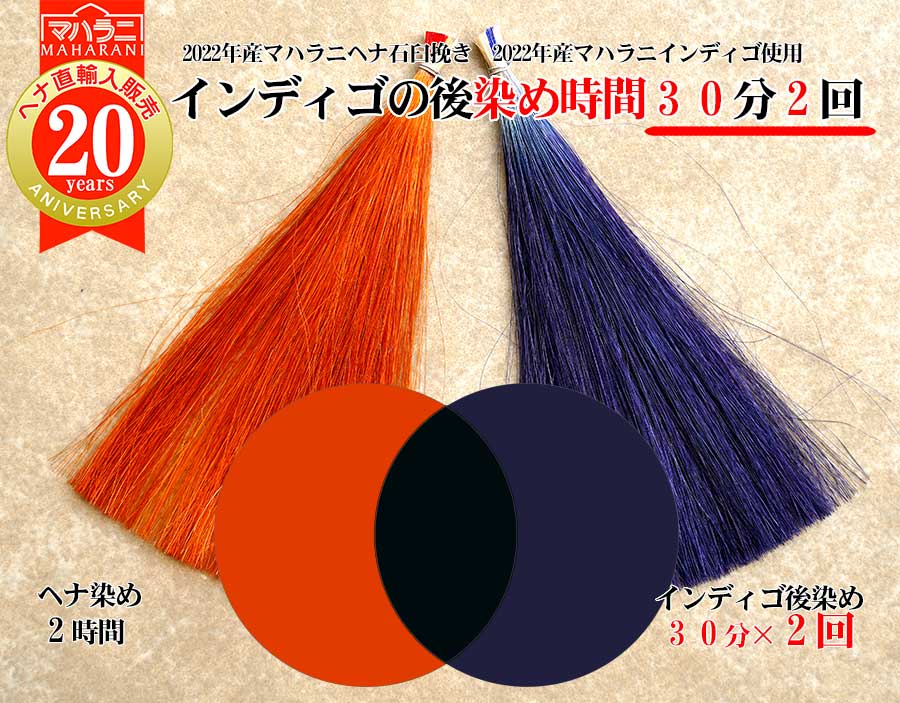 インディゴ後染め30分で2回