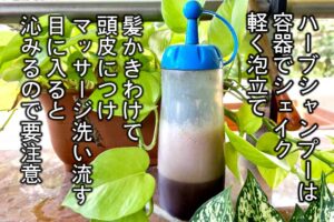 ハーブだけでシャンプーのような泡立ち